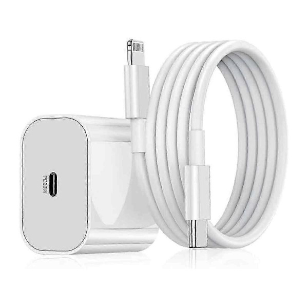 20W hurtiglader og ladekabel til iPhone