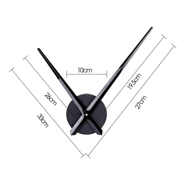3D Clock Hands, DIY Large Clock Movement Mechanism Needles Part, Black