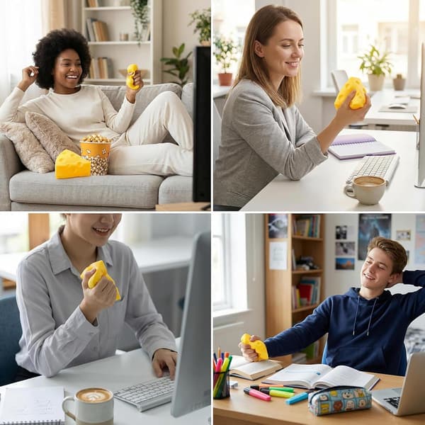 Cheese Cube Squishy, Fake Cheese Squeeze Block Calming Fidget Toys for Adults Triangle-5cm