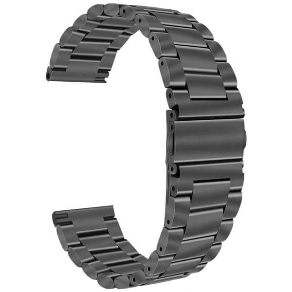 Sort 20 mm rustfrit stålrem, kompatibel med Samsung G