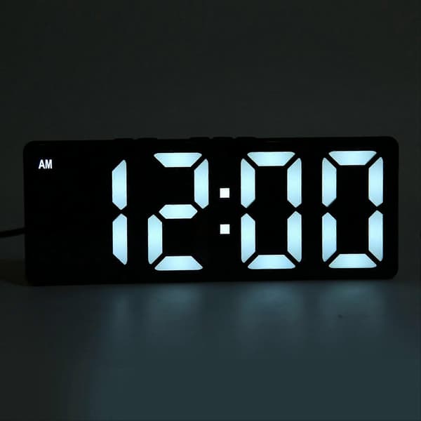 Digital väckarklocka multifunktion stor display modern stil temperaturdisplay LED spegelklocka för hem sovrum