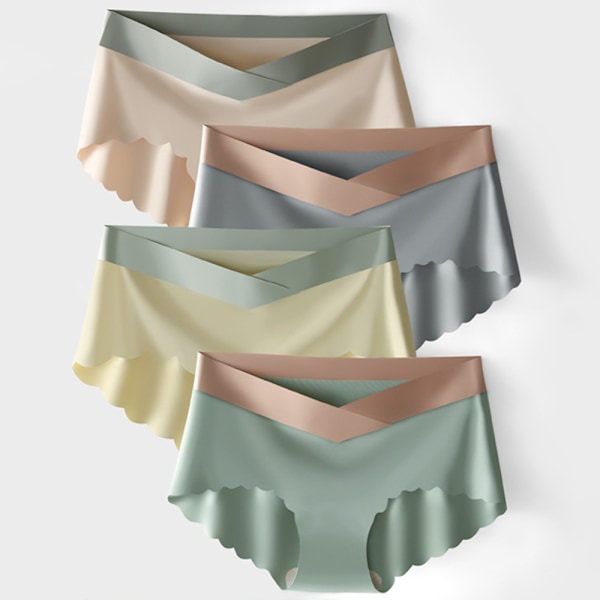 4 stk. sømløse sommerundertøy for gravide med lav midje set 1(4pcs) XXL