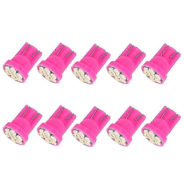 10 stk. T10 8 LED bilsignalpære Pink Light