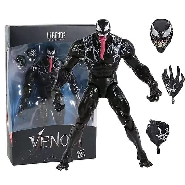 Marvel Venom Action Figure, Movable Joints Toy Figures Venom Collector Model With Replaceable Accessories Gift For Fans