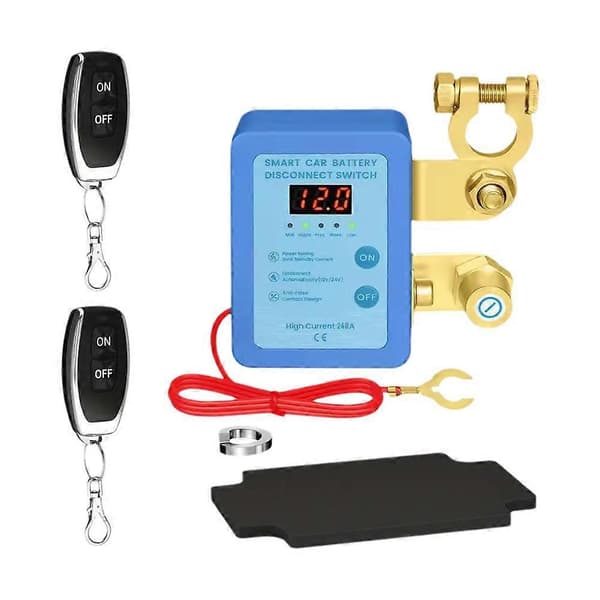 Bilbatteri frakoblingsbryter Fjernkontroll Magnetisk lås Energisparing Blue+2 remote controls