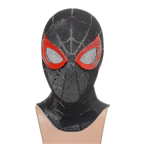 Spiderman-naamio PVC Realistinen naamio Musta Spiderman-naamio Huppu Cosplay-lavarekvisiitta