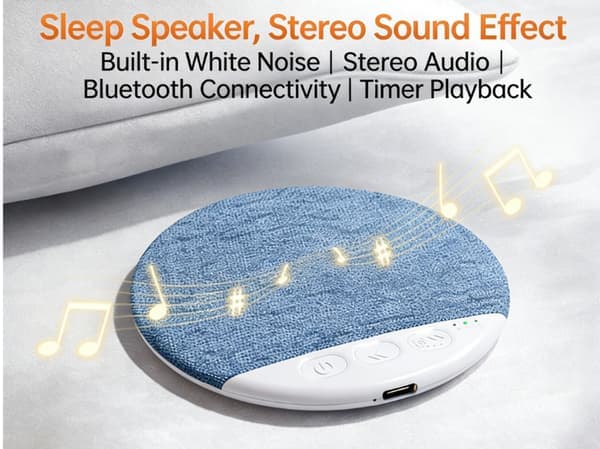 Ny kudde sidosovhögtalare, högkvalitativ multifunktionell vit brus Bluetooth-högtalare, grå