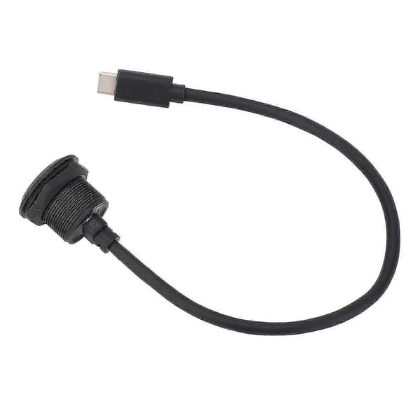 Panelmonterad förlängningsadapterkabel, 5 Gbps Typ C 3.0 Hane till Hona Gänglås Infälld Montering, 20V 3A 60W PD, Kompatibel med Thunderbolt 3 4