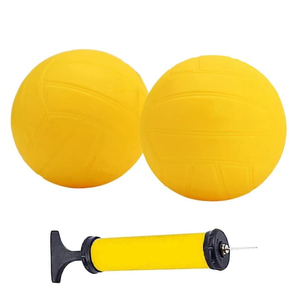 Spike erstatningsbolde Mini Volleyball Stærke Bløde Gule Roundnet Spilbolde med Luftpumpe til Pool Plæne Strand Baghave 5 Inch 2pcs