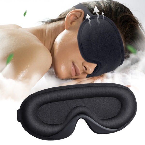 3D Eye Mask Sleeping Soft Padded Shade Cover Rest Relax Blindfold Travel Nap NEW