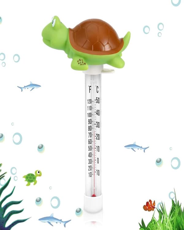 Flydende Pooltermometer, Pooltemperaturtermometer til Koldtvandsbad, Let at Læse, Splintfri, Stor Læselig Display, til green