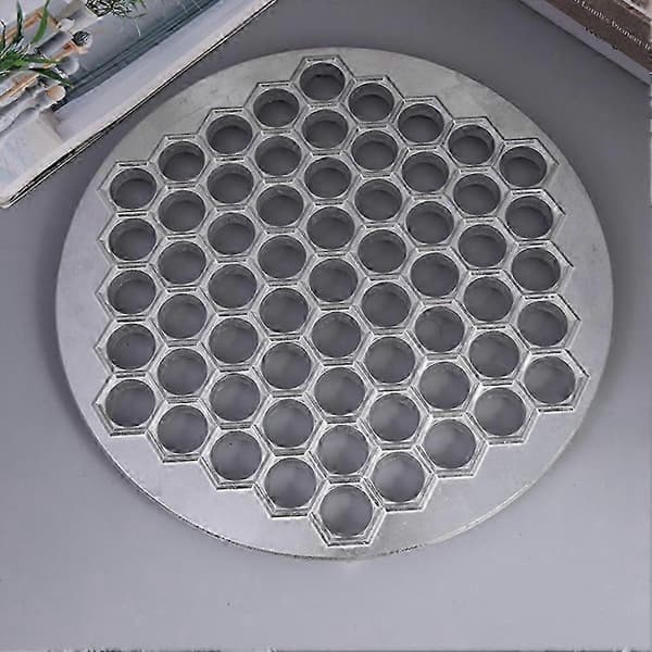 61 huller russisk ravioliform, dumplingform, pelmeni aluminiumslegering metal køkken dumplingpresse