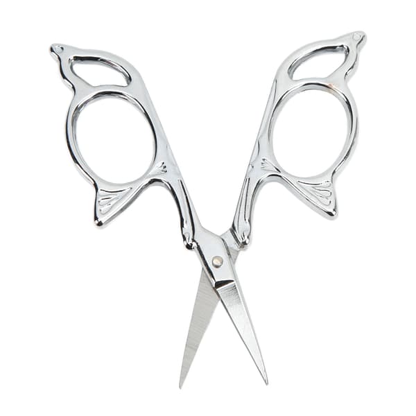 Embroidery Scissors with Sharp Blades, Pointed Design, Lightweight and Portable, Silver, DIY Tool, Small Scissors for Home Sewing