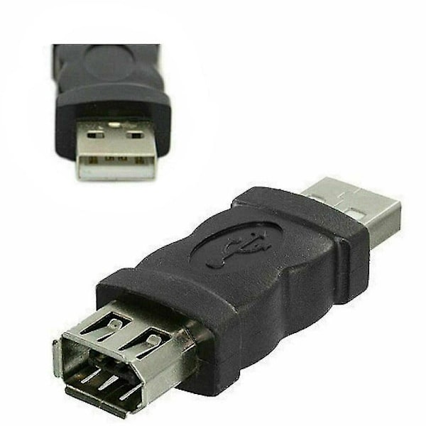 2024, Firewire IEEE 1394 6-pins hun F til USB han kabeladapter konverteringskontakt