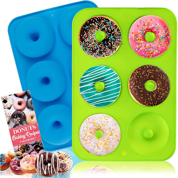 6 hulrums silikone donutform 3D kage bageform muffin gelé kager konditori køkken Green