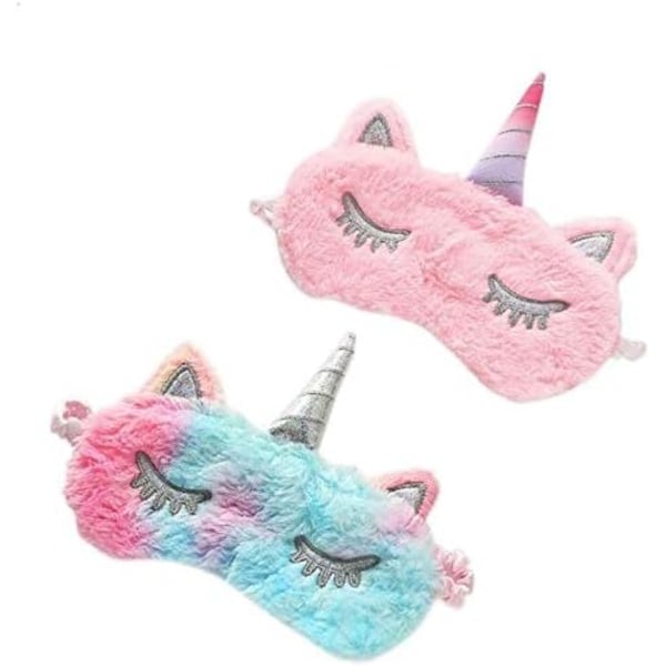 Sovmask för barn, 2-pack Enhörning Barn Sovmask, Söt