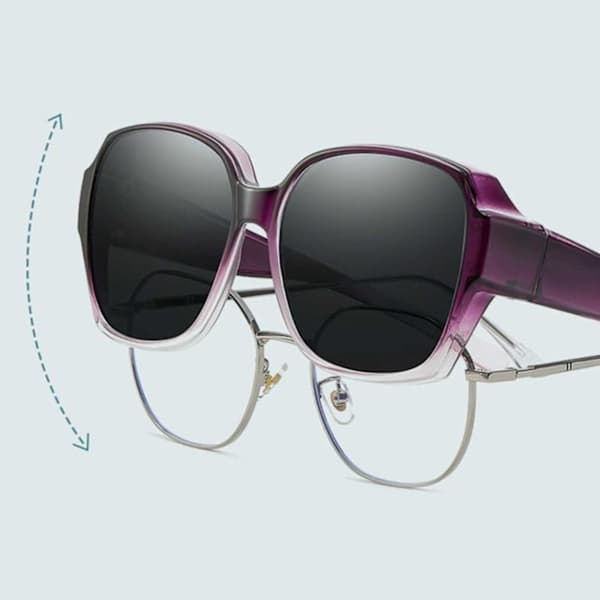 Polarized Sunglasses Suncovers Over Glasses purple