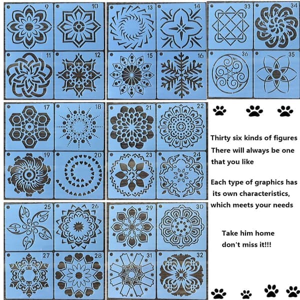 Mordely 36/56 Mandala-stencilpaket