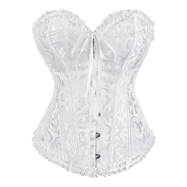 Kvinders Snørebånds-Overbust Korset Bustier Lingeri Bodyshaper Top Prinsesse Korset - Hvid