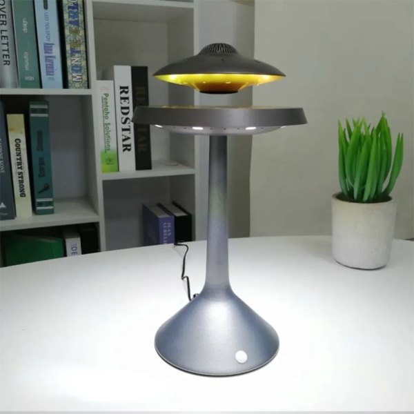 Smart Wireless Creative 3D Surround Sound Magnetic Levitation Wireless Charging Bluetooth Speaker LED Desktop UFO Table Lamp