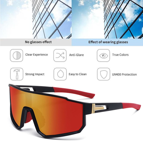 Polariserede sports solbriller, ultralette, antirefleks, UV-resistente, coatede linser, softball cykelbriller, sportsbriller Grey,Green B