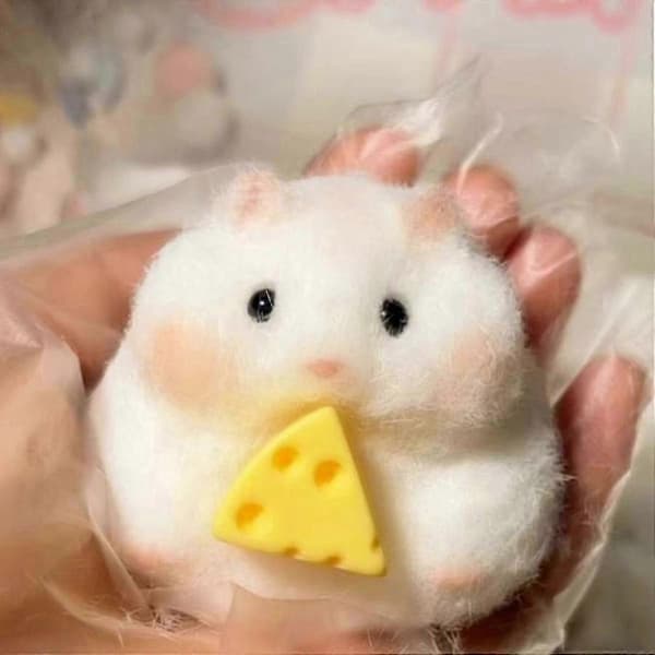 WXH Håndlavet Taba Squishy Lille Hamster Silikone Klemmelegetøj til Stresslindring Søde Hamsterlegetøjsgaver