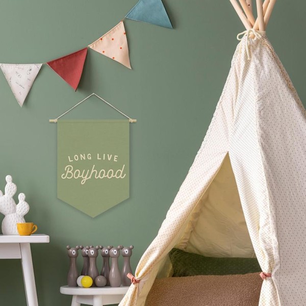 kidroom Veggdekor Vimpler Bannere green