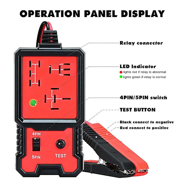 Bilrelæ Batteritest Auto Batteri Inspektionsværktøj til Bil Motorcykel