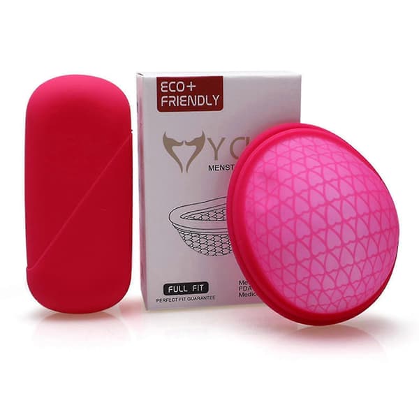 Menstruasjonsdiskkopp Silikon Flatfit Steriliserende Menstruasjonsdisk Periode CE FDA Red L