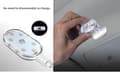 4 stk. trådløse LED-lamper til bilens interiør, LED-lamper til bilens interiør