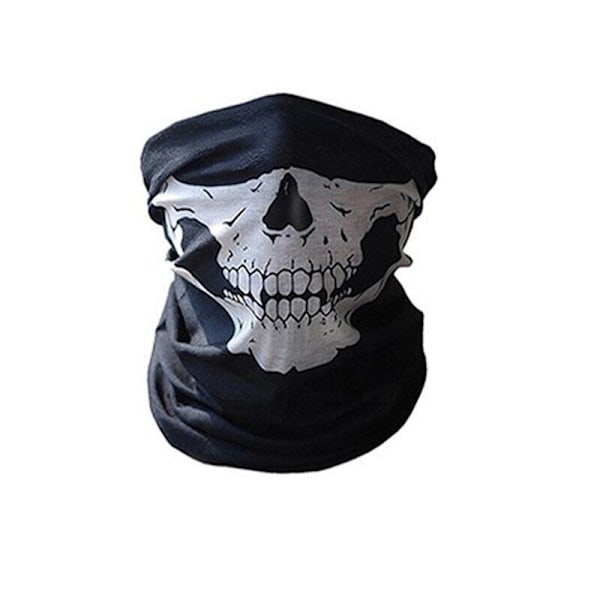 2PC Cycling Face Mask Headwear Halloween Skull Wrap Scarf Warm Washable Headband