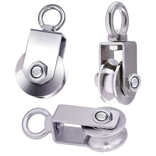 Lyftblock 304 rostfritt stål vajerhjul, M34 trissa med kullager, maximal belastning 250 kg, 2-pack