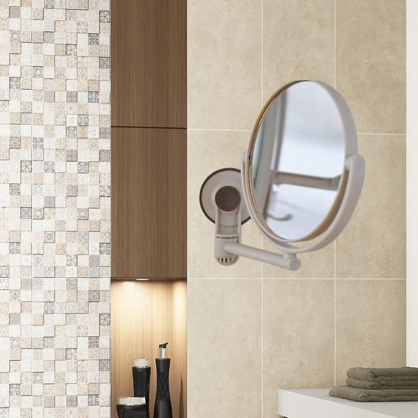 Bathroom Mirror Cosmetic Mirror 1x/3x Magnification Suction Cup Adjustable Makeup Mirror Double-Sided B