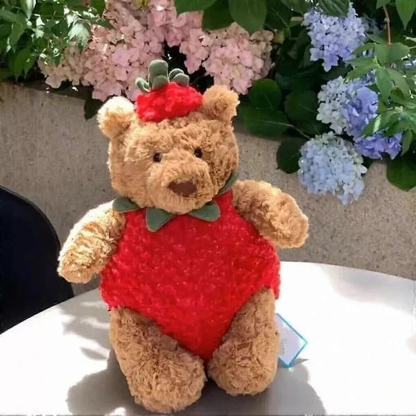 NWT Jellycat Bartholomew Bear Jordgubbe Limited Edition