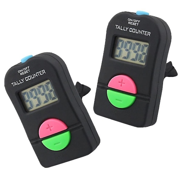 2 stk. firecifret plus/minus LED-display nedtællingsur digital reversibel op/ned-tæller med lyd