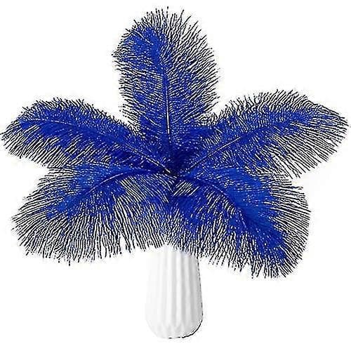 20 stk. Naturlige Strutsfjær i Bulk Royal blue