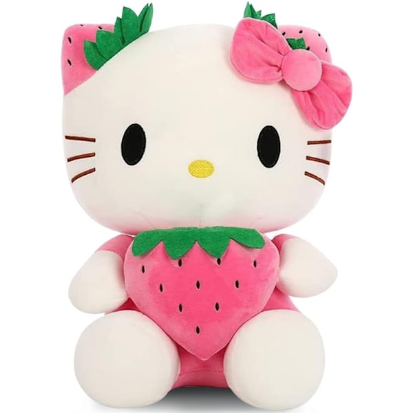 Hello Kitty Plyschleksak, 3D KT Katt Gosedjur Docka, Mjuk Kramkudde för Barn (35cm)