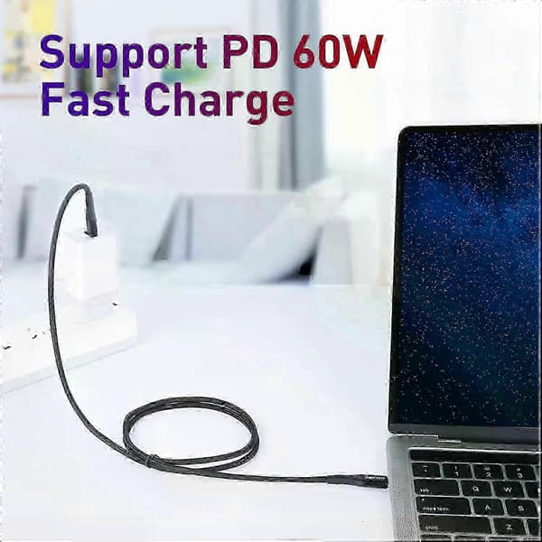 Sikkerhed PD 60W Type C til Type C Kabel 3A USB C Hurtigopladningskabel til iPhone Xiaomi Redmi Huawei Samsung Tablets Laptops 0.5M/1M/2M/3M Blue 2M