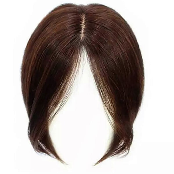 Ekte Topper Midt Side Part Menneskehår, Hårtopper for Kvinner dark brown