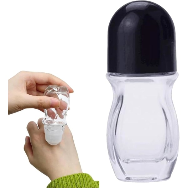 Rulleflaske af glas | Tom genopfyldelig massageolieflaske | Massagerulleboldflaske, genanvendelig dispenser, lækagesikker flaske til hjem og rejse