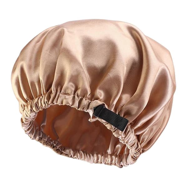 Satinhætter Sovehætter Satin Bonnet Genanvendelig Usynlig Elastikbånd Rund badehætte Khaki