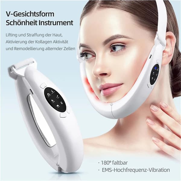 Facelift Device Massager Microcurrent V-shaped Facial Vibration Massager Double Chin Reduce Facelift (white)-9-26