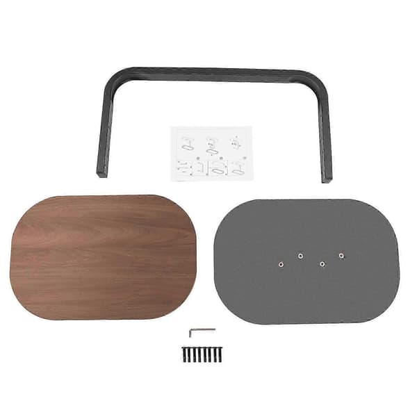C-shaped Side Table Freestanding Coffee Table Walnut Black