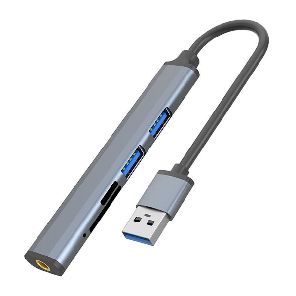 5-i-1 USB-dongeladapter med stabil dataoverføring Grå