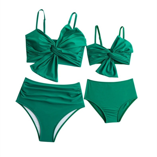 Förälder-barn baddräkt kvinnor flickor bikini set tryckt strand badkläder NO.2 128 ( kids size)