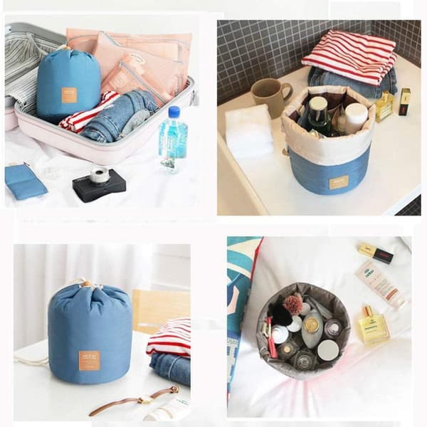 Portable Multifunctional Toiletry Bag, Waterproof Cosmetic Organizer with Foldable Design and Large Capacity, Drawstring Makeup Bag