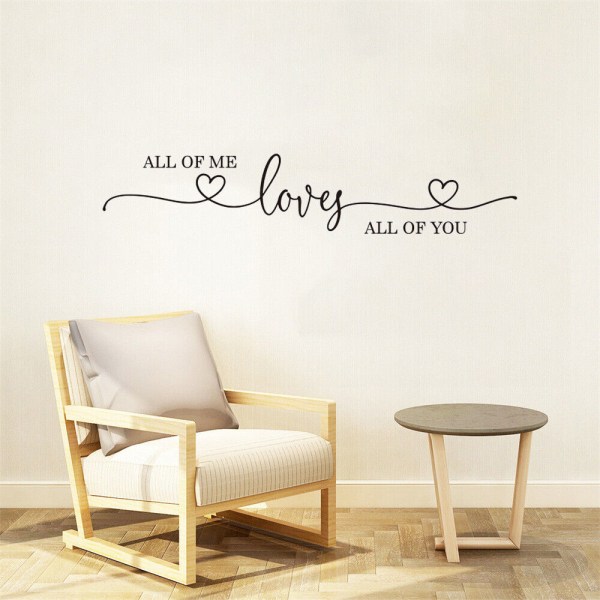 Wedding Couple Family Love Quote Wall Sticker Bedroom All of me loves All of You