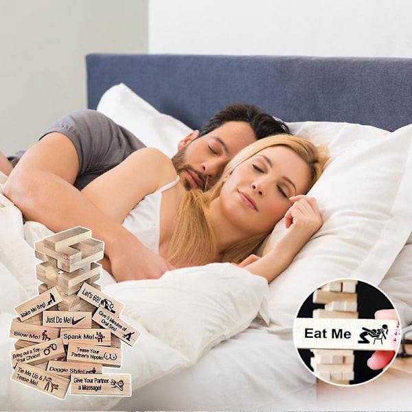 Block Tower Jenga-spill, morsomt par-stable-spill, stableklosser for voksne, par-kveldsfest, gave