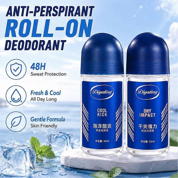 Roll-On Deodorant - Snabbtorkande & Luktkontroll - 50ml COOL KICK 50ml