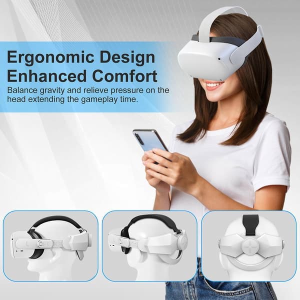 Justerbart huvudband kompatibelt med Oculus/Meta Quest 2 VR-headset